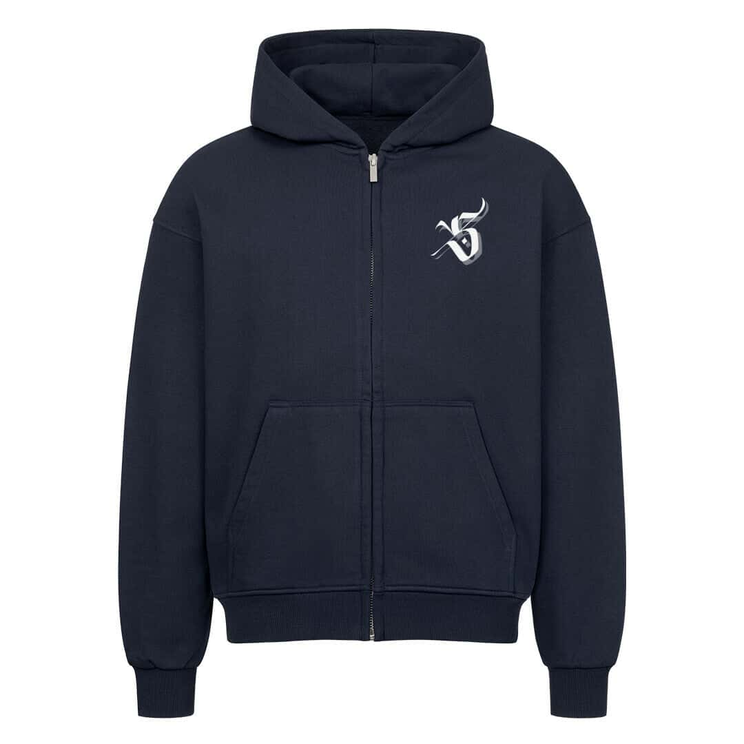 S - Oversized Zipper Hoodie French Navy