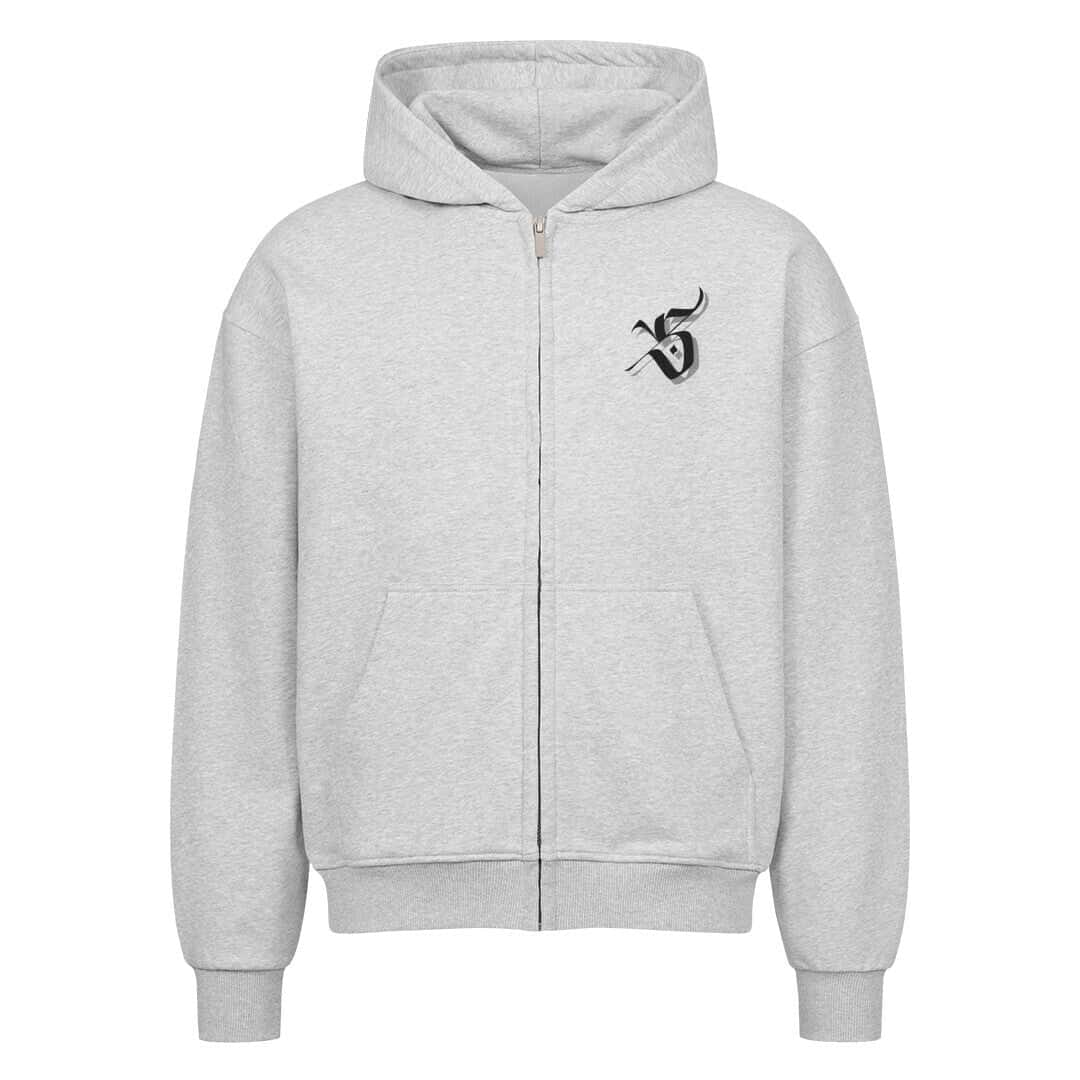 S - Oversized Zipper Hoodie Heather Grey