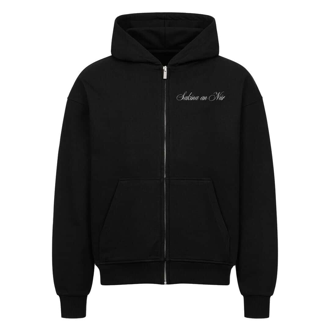 Sakīna - Oversized Zipper Hoodie Black