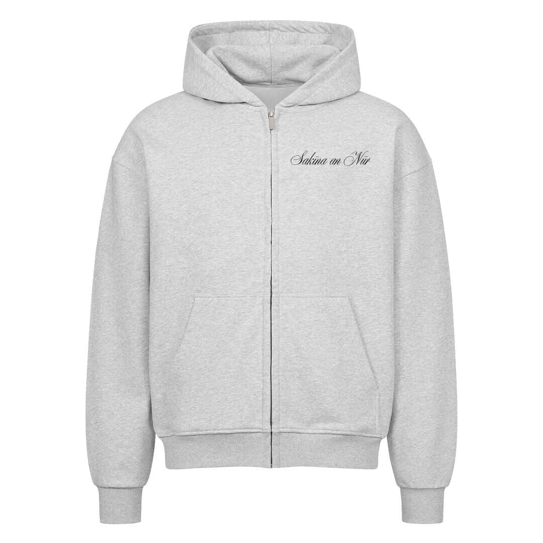 Sakīna - Oversized Zipper Hoodie Heather Grey